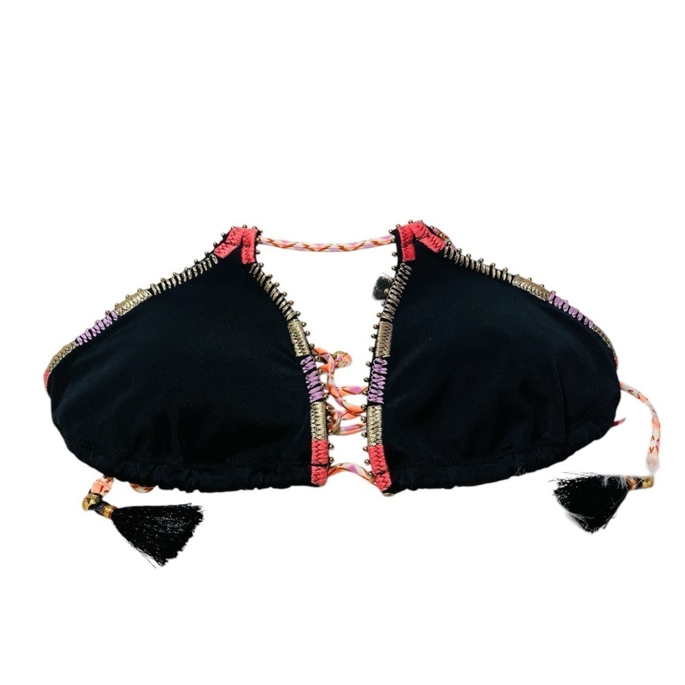 Victoria's Secret Women's Black Embellished Bikini Top